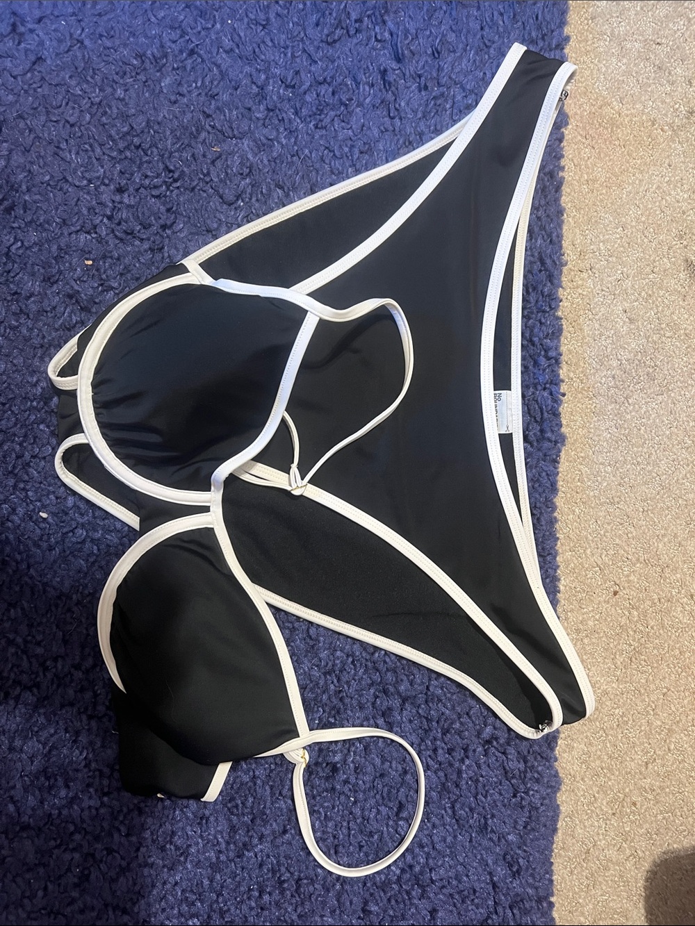 No Boundaries Black Bikini with White Trim